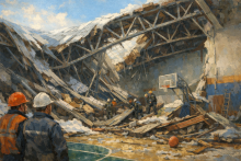 обрушение кровли школы