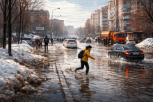 Талые воды затопили улицы Семея и Усть-Каменогорска 