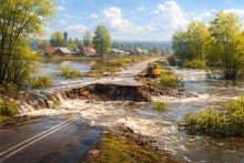 Жители села в Костанайской области оказались отрезаны из-за паводка