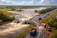 В Коргалжынском районе Акмолинской области вблизи села Сабынды произошёл прорыв дамбы