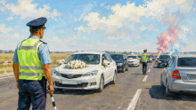 15 участников свадебного кортежа привлекли к ответственности в Кызылординской области