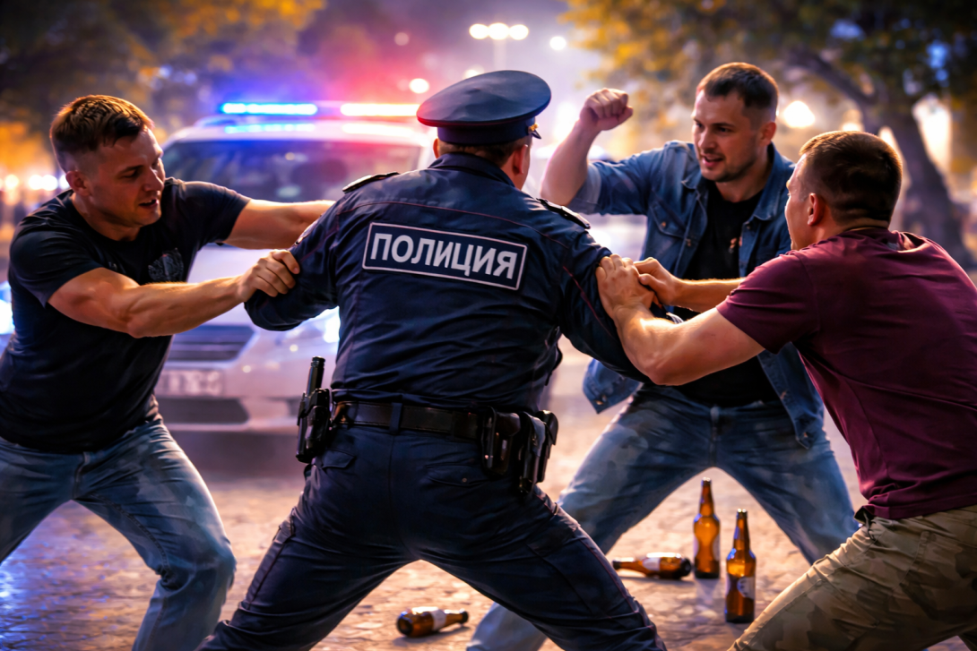 Сотрудника полиции избили толпой в Костанае