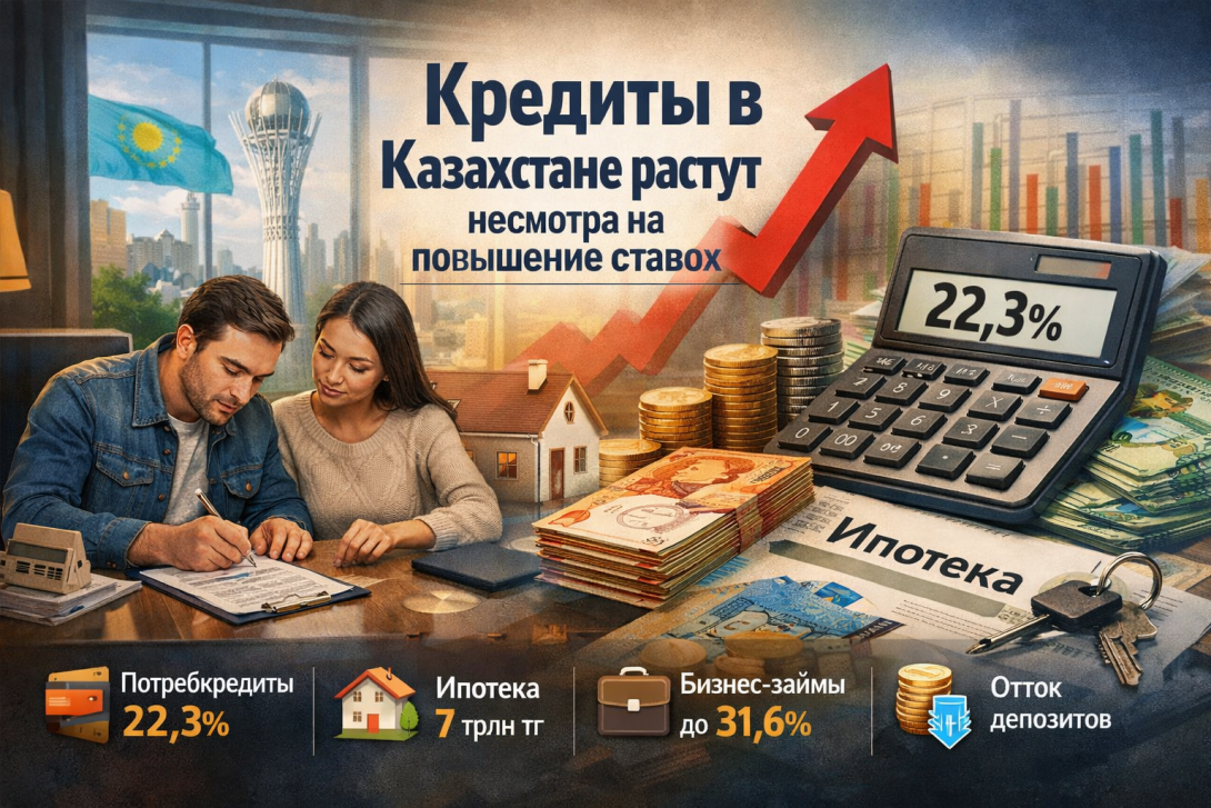 Ставки по кредитам в Казахстане выросли до 22,3%