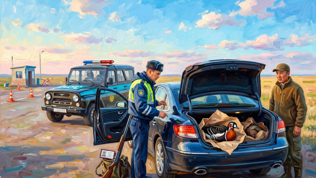 Полиция обнаружила туши птиц в багажнике авто в Акмолинской области