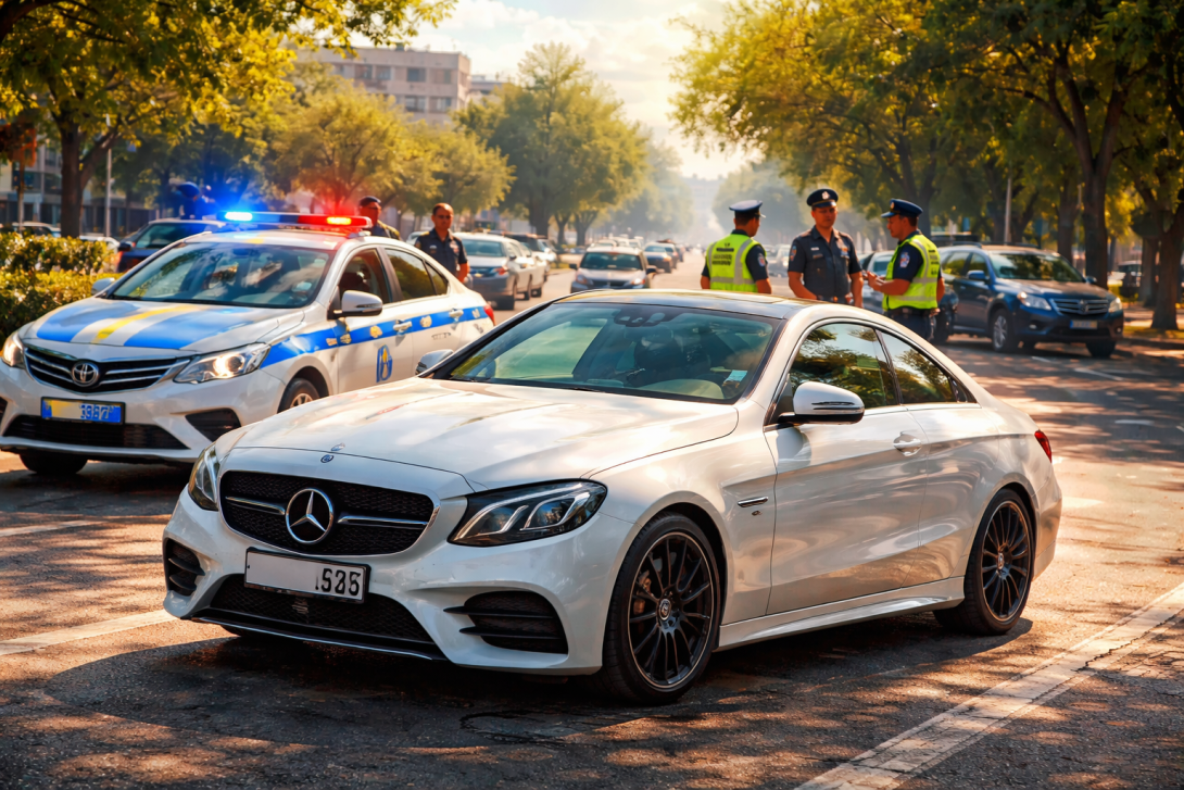 Водителя Mercedes в Шымкенте наказали за дрифт на дороге