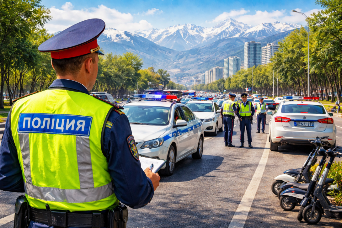Полиция Алматы зафиксировала более 2 тысяч нарушений ПДД за сутки
