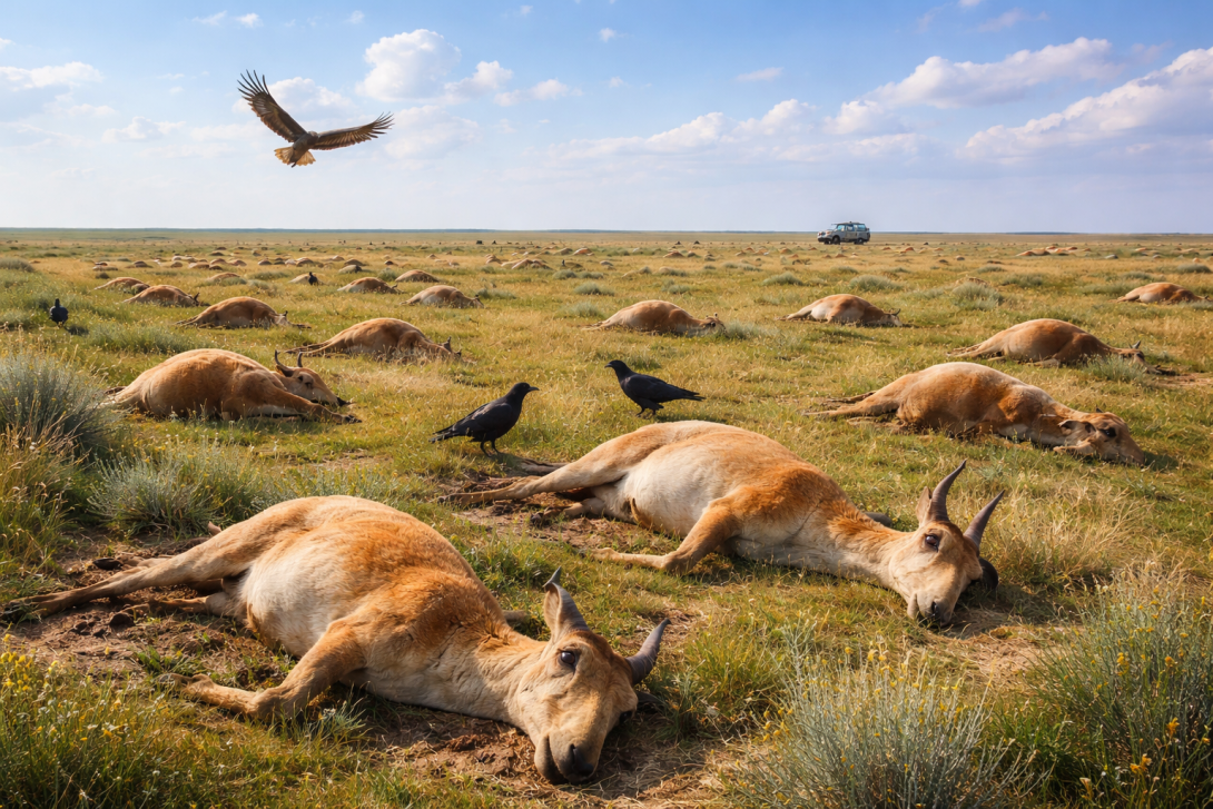 Массовая гибель сайгаков произошла в Атырауской области