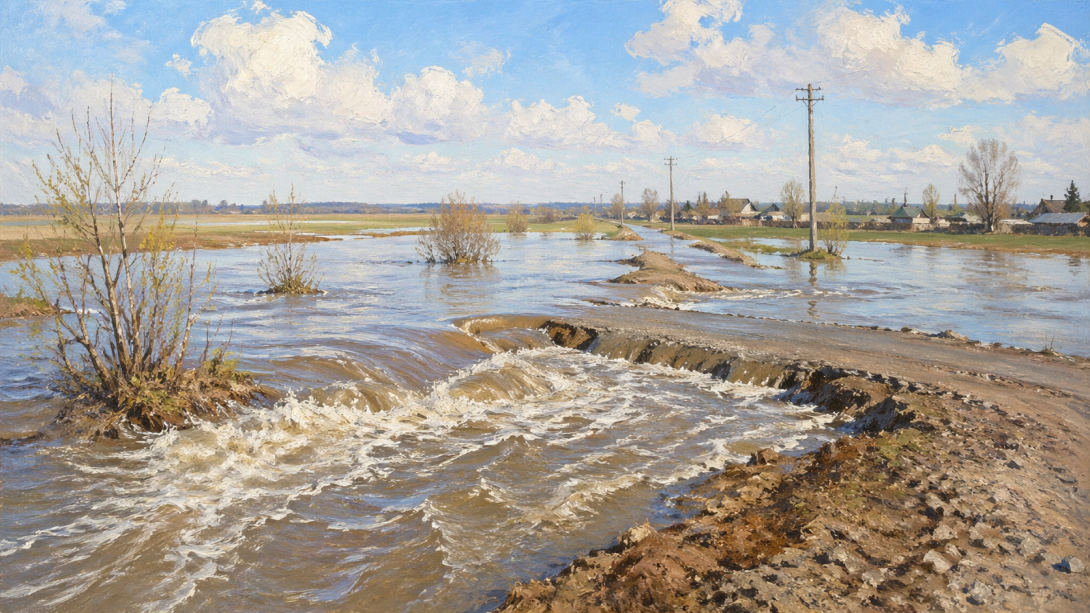 разлив воды