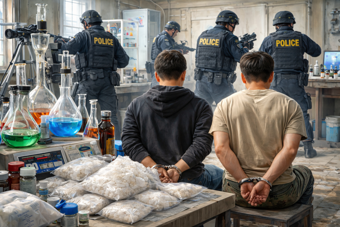 Полиция задержала двух иностранцев за изготовление мефедрона в Талдыкоргане