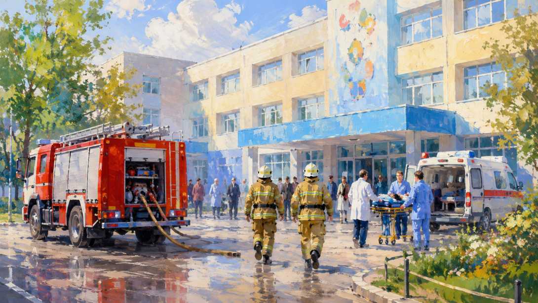 Пациентов детской больницы в Астане эвакуировали из-за возгорания электрощитовой