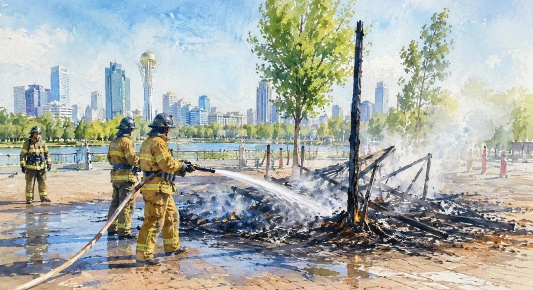 Уголовное дело завели в Астане после пожара в Триатлон-парке