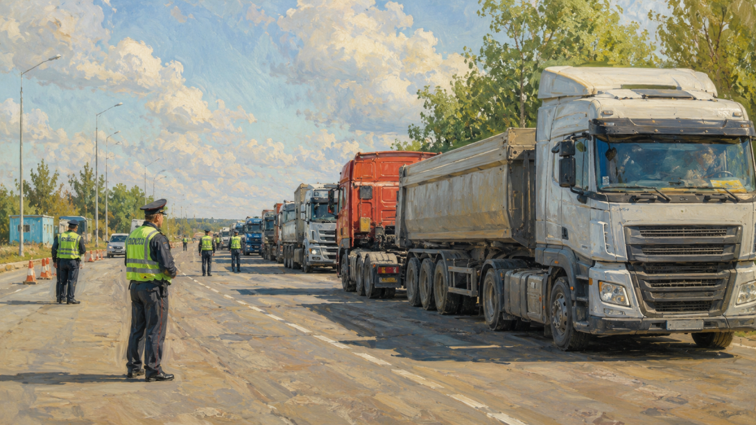 Дальнобойщики в СКО получили штрафы на 14 млн тенге после проверок на перегруз
