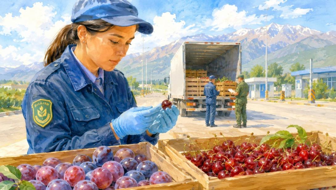 Инспекторы в Жамбылской области пресекли ввоз зараженных слив и черешни из Кыргызстана